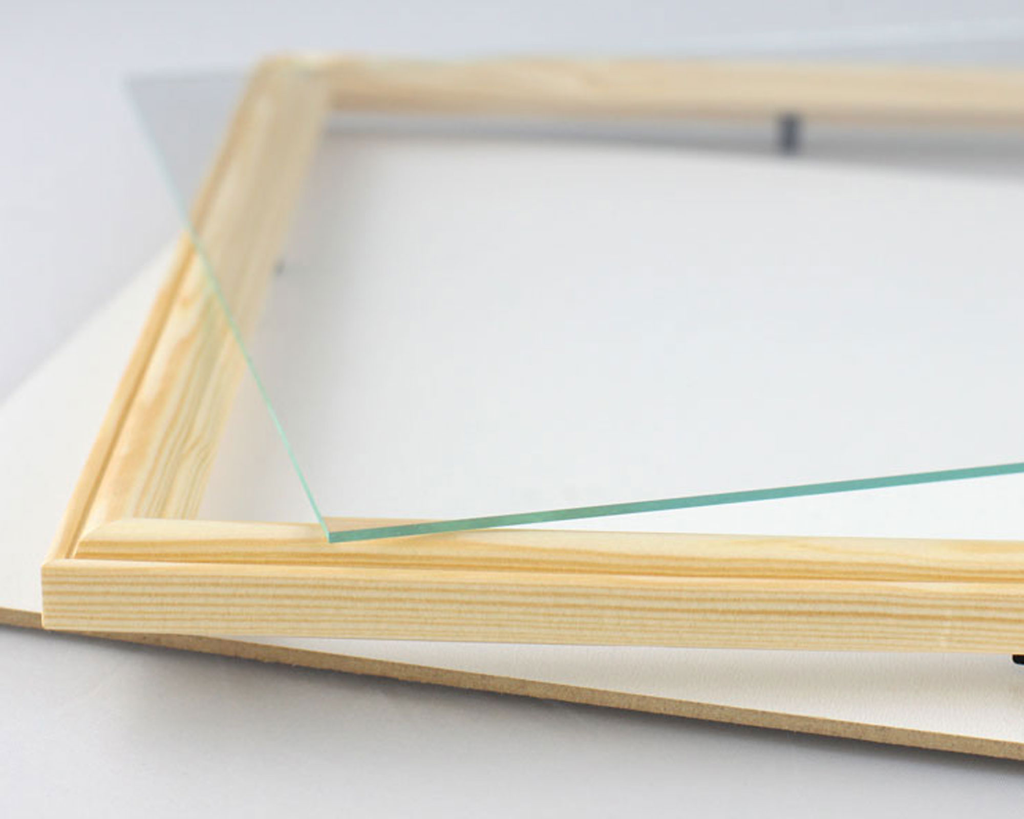 Leano Bilderrahmen aus Holz – Fotorahmen mit Klarglas & Flexipins | Wanddeko & Collage-Rahmen S190 - Farbe: Natur | Format: 40x60