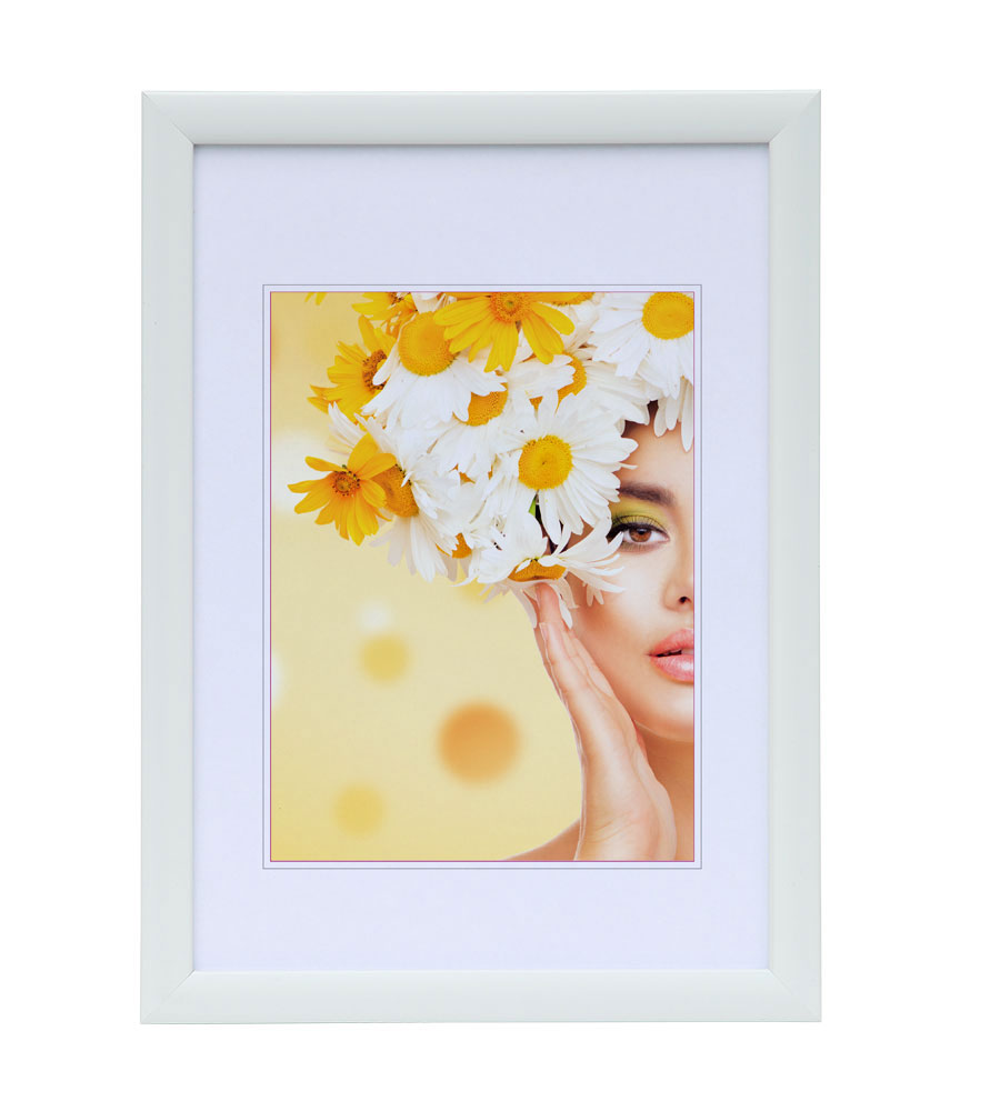 Kunststoffrahmen mit Klarglas Bilderrahmen PS-1 Frame Foto Collage Portraitrahmen Glasscheibe - Farbe: Weiß | Format: 30x45