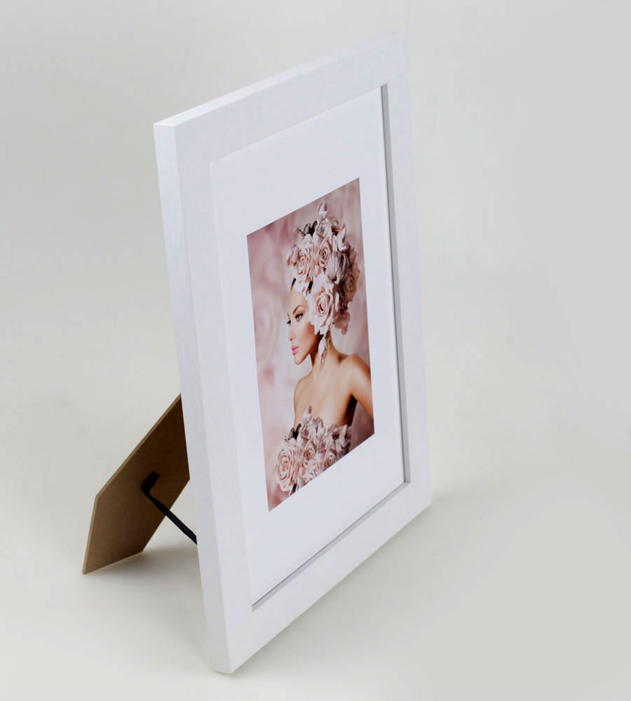 Bilderrahmen Holz Rahmen Plexi Acryl Collage Wanddeko Poster quadratisch S215 - Farbe: Weiß | Format: 21x29,7 A4