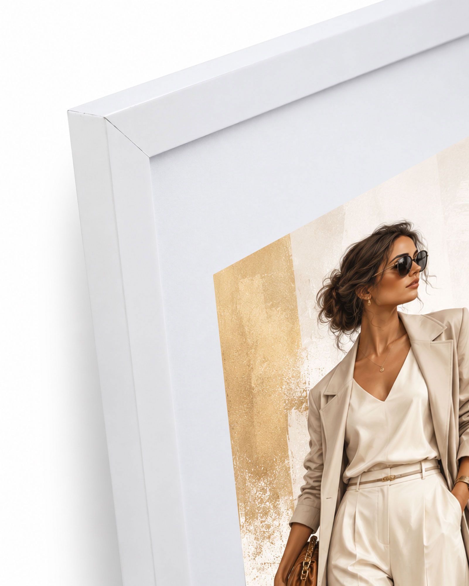 Kunststoff Bilderrahmen Modern Style mit gehärtetem Glas & Passepartout Blockprofil Collage Foto Rahmen Wanddeko für Fotowand - Farbe: Weiß | Format: 50x70 | Pack: 1