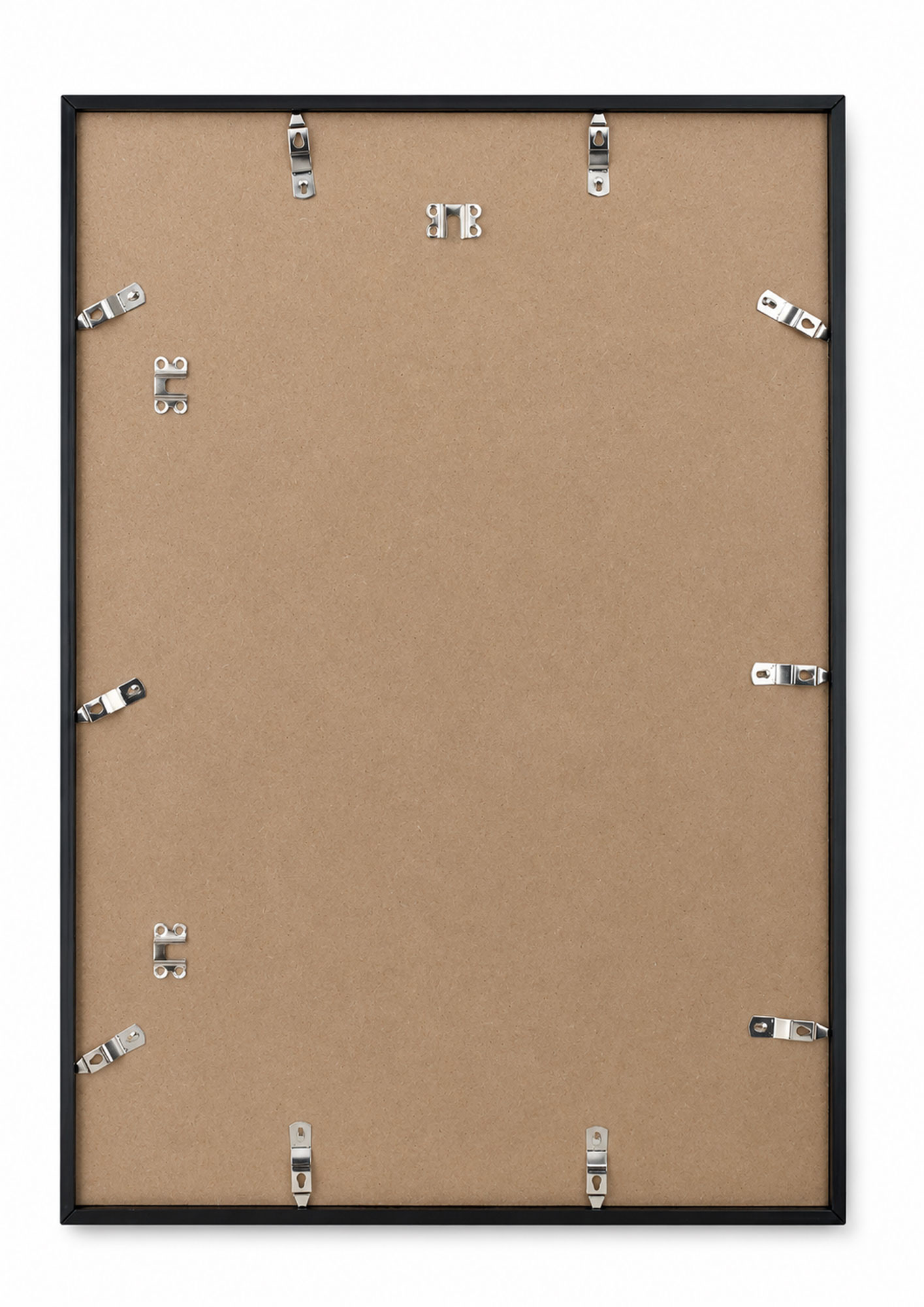 Kunststoff Bilderrahmen Modern Style mit gehärtetem Glas & Passepartout Blockprofil Collage Foto Rahmen Wanddeko für Fotowand - Farbe: Schwarz | Format: 50x70 | Pack: 10