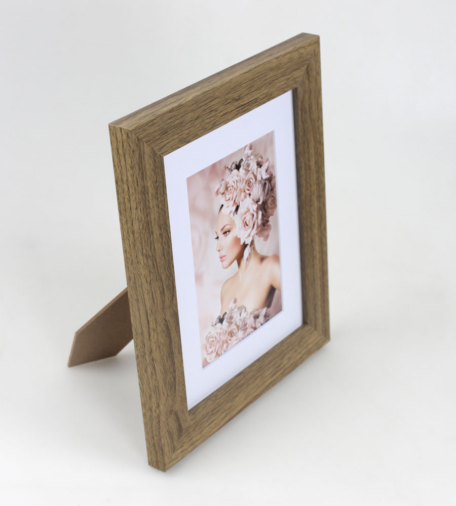 Bilderrahmen Holz Rahmen Plexi Acryl Collage Wanddeko Poster quadratisch S215 - Farbe: Eiche | Format: 15x20