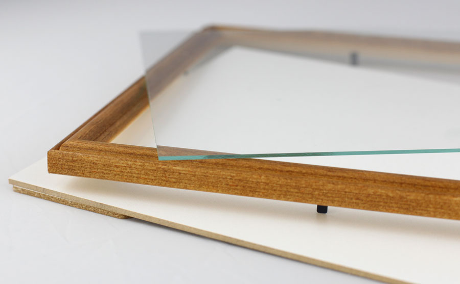 Leano Bilderrahmen aus Holz – Fotorahmen mit Klarglas & Flexipins | Wanddeko & Collage-Rahmen S190 - Farbe: Eiche | Format: 30x30
