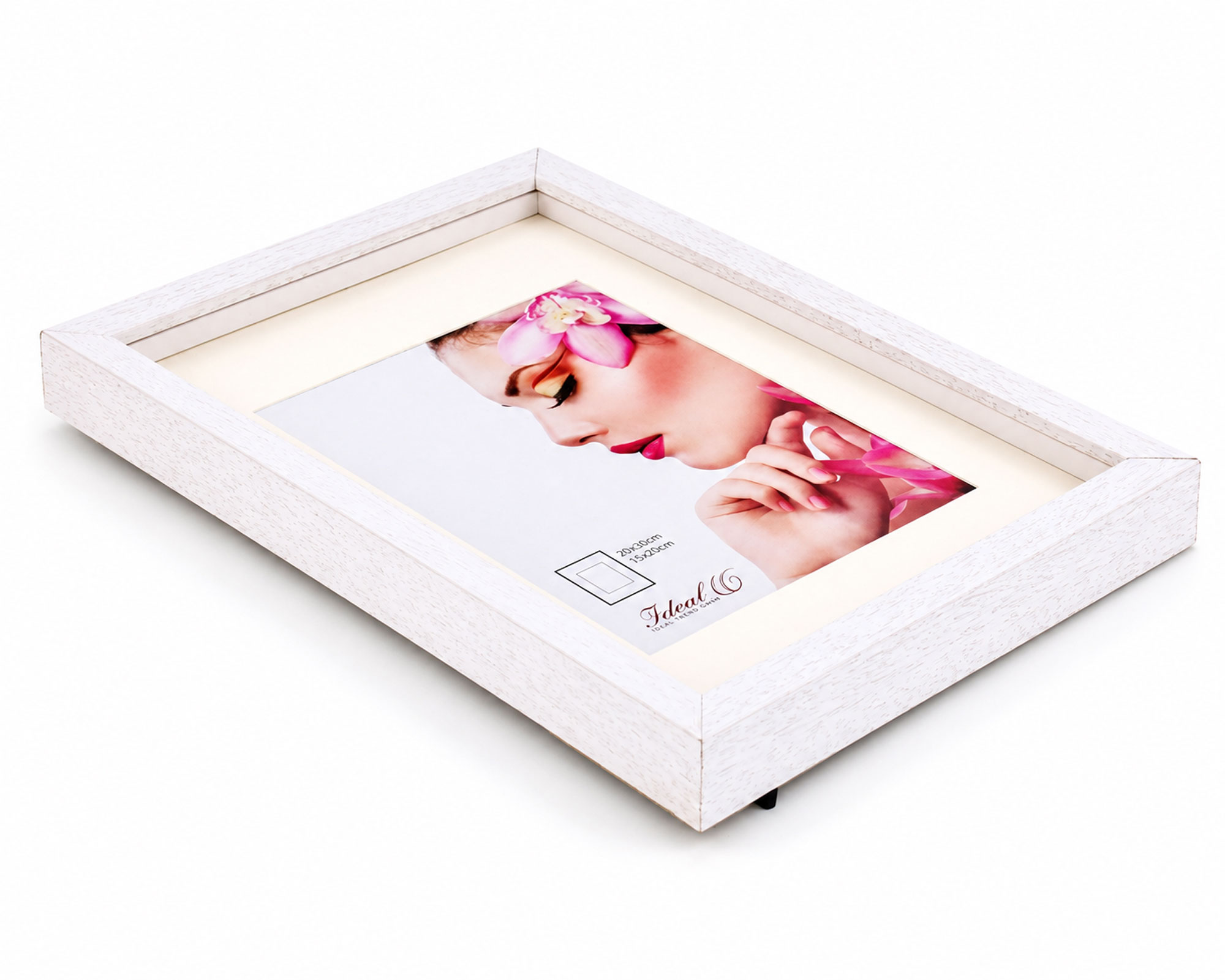 3D Objektrahmen Holz Bilderrahmen Wanddeko Collage Poster Shirt Trikot Rahmen HR - Farbe: Weiß | Format: 20x30