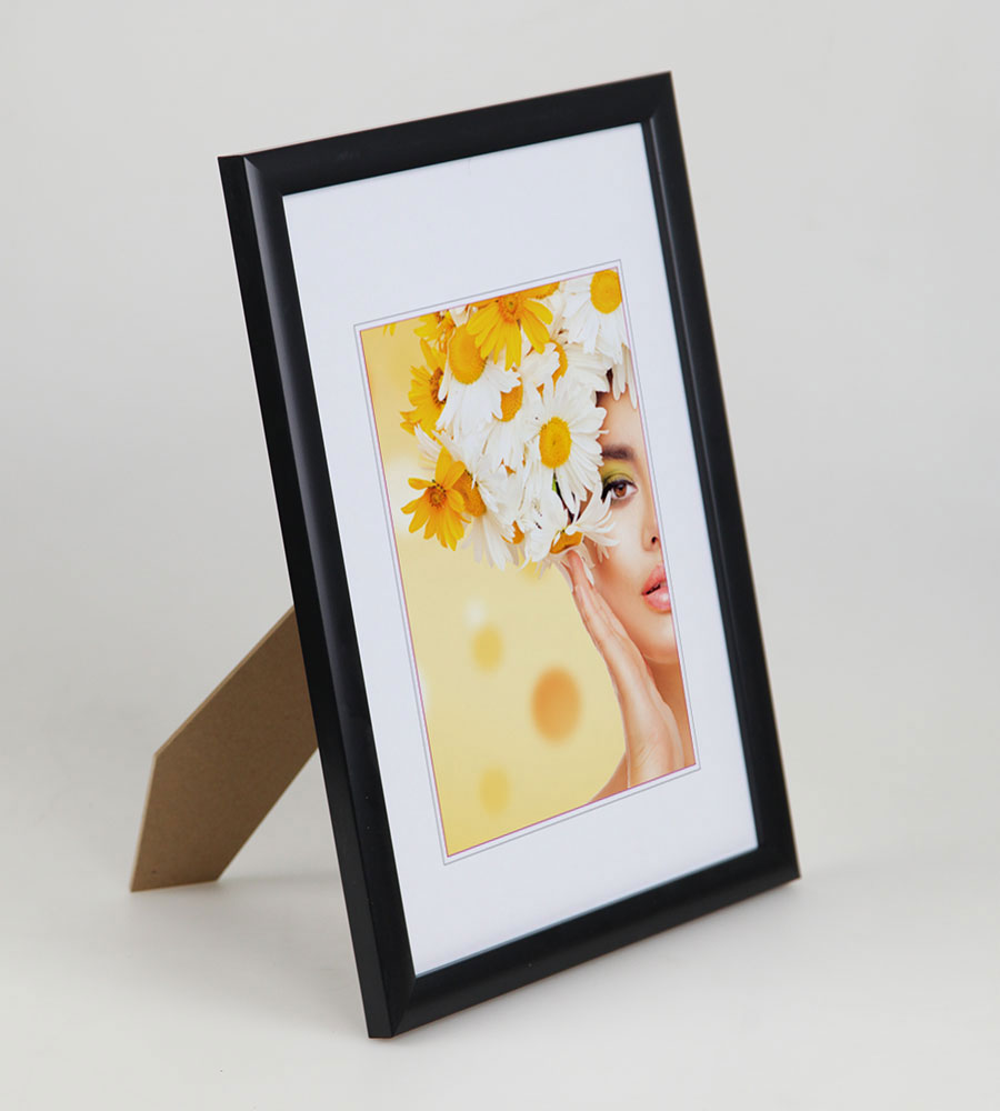 Kunststoffrahmen mit Klarglas Bilderrahmen PS-1 Frame Foto Collage Portraitrahmen Glasscheibe - Farbe: Schwarz | Format: 21x29,7 DIN A4