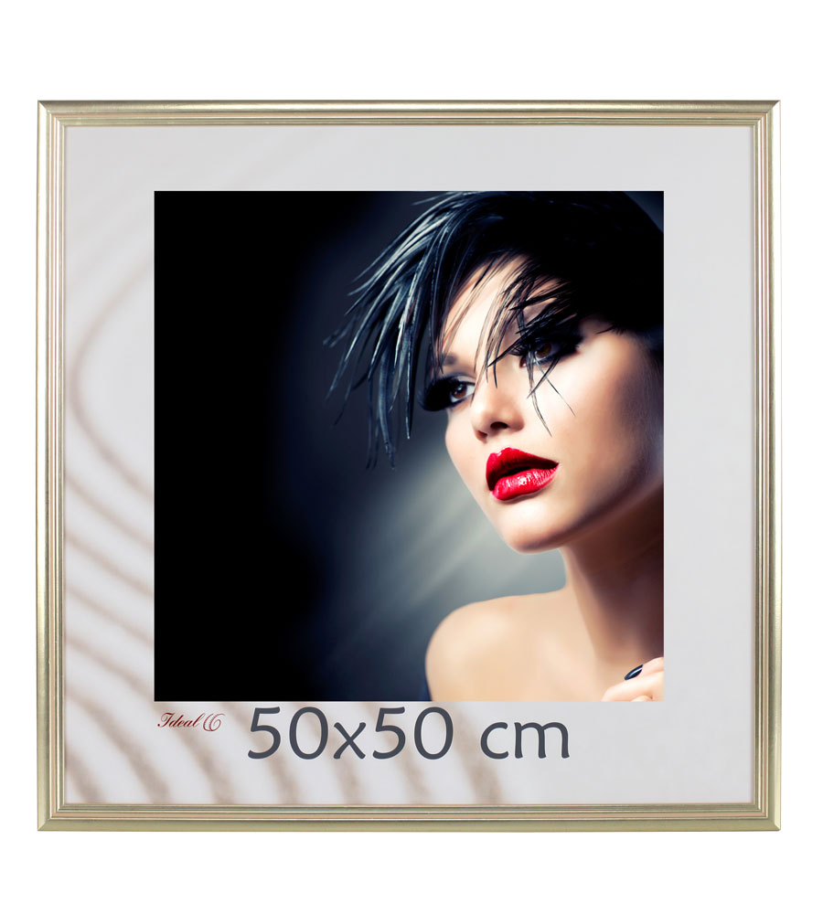 Artos Holz Bilderrahmen Acrylglas Plexi Lifestyle Foto Rahmen Collage Wanddeko Poster - Farbe: Gold | Format: 50x50