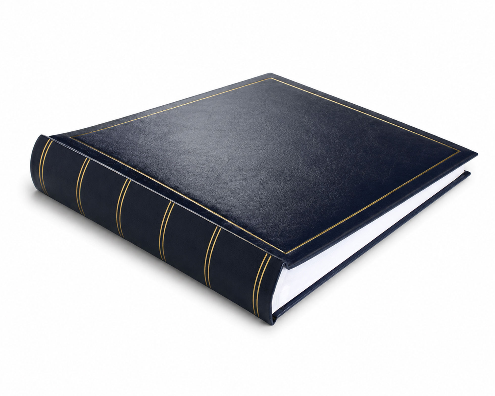 Classic Fotoalbum Tradition 30x30 cm – Jumbo Buchalbum mit 100 weißen Seiten, 50 Blatt, Pergaminschutzblätter, Vinyleinband, Fotobuch - Farbe: Blau