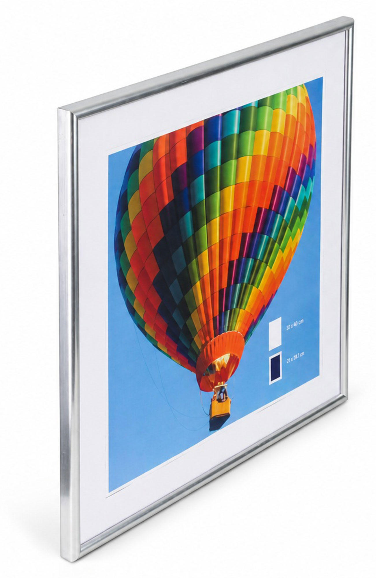 New Lifestyle Kunststoff Bilderrahmen Kunststoffrahmen Bildhalter Bildträger - Farbe: Silber | Format: 50x50