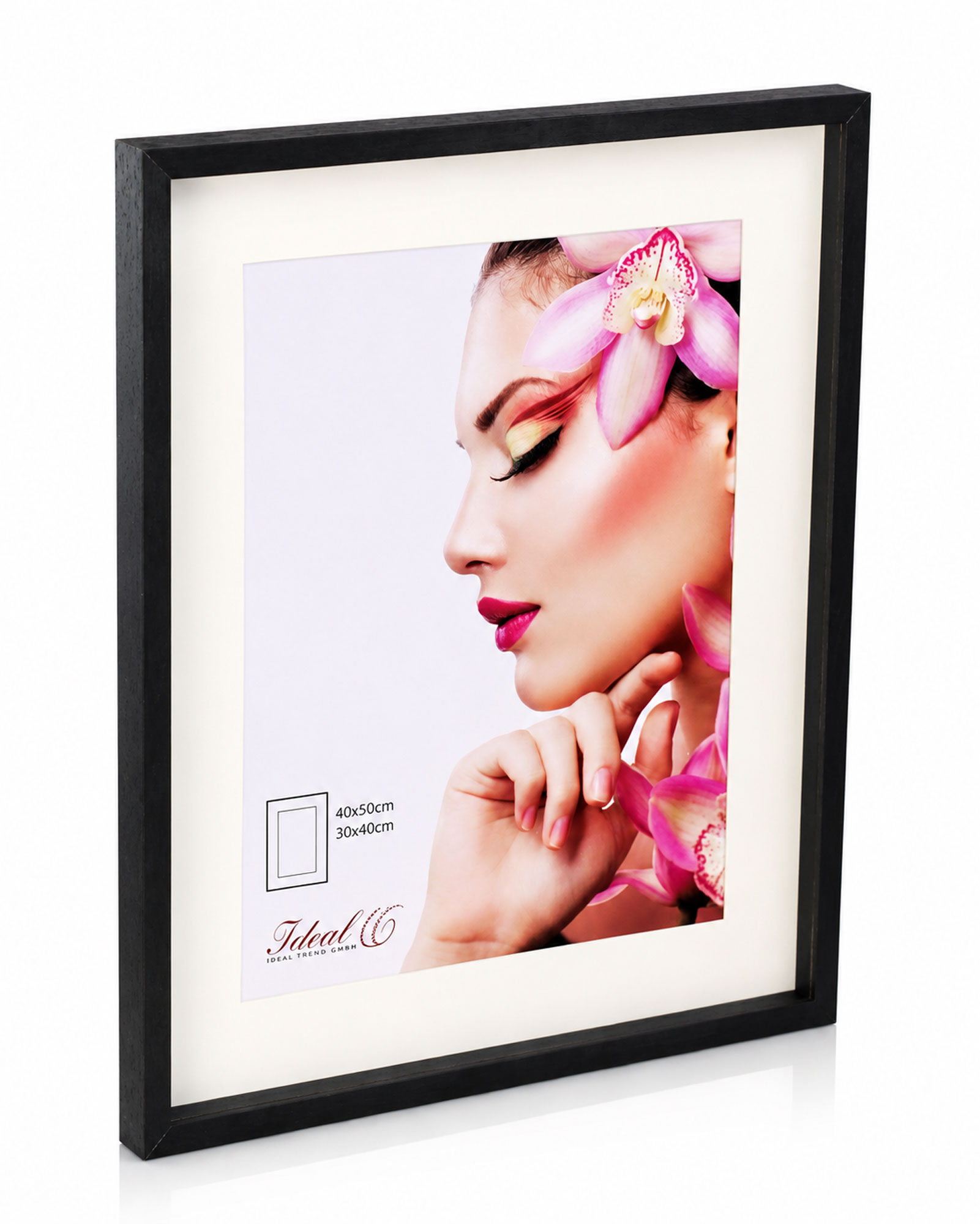 3D Objektrahmen Holz Bilderrahmen Wanddeko Collage Poster Shirt Trikot Rahmen HR - Farbe: Schwarz | Format: 40x50