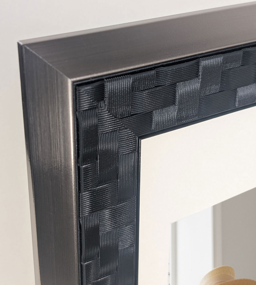 Barockrahmen Bilderrahmen Modern Glamour Flechtstruktur antiker Bilderrahmen PS-5 - Farbe: Schwarz | Format: 20x30