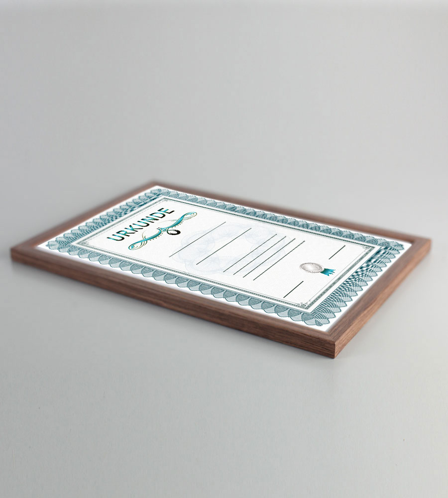 Holz Dokument Bilderrahmen Urkunde Diplom Foto Rahmen Plexi S111 Poster - Farbe: Braun | Format: 29,7x42 A3