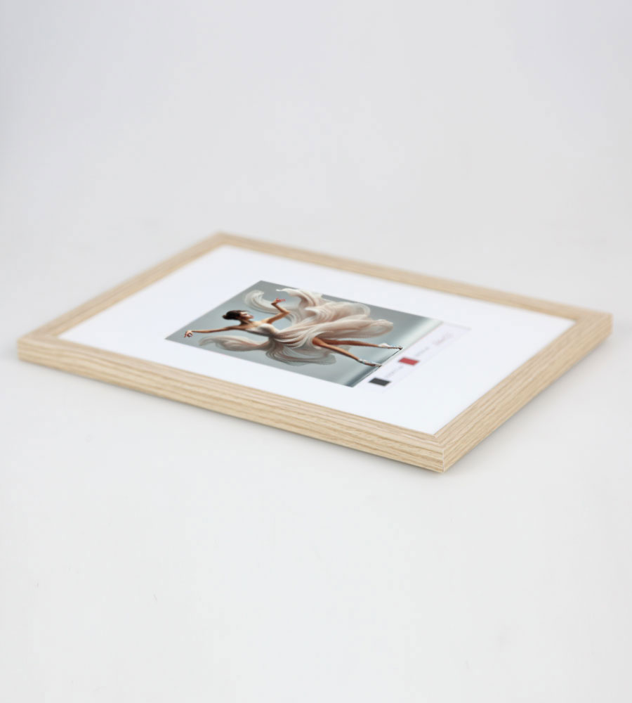 Holzbilderrahmen mit Passepartout Elegantes Design Foto Rahmen Collage Wanddeko HR-5 Poster - Farbe: Eiche | Format: 21x29,7 DIN A4
