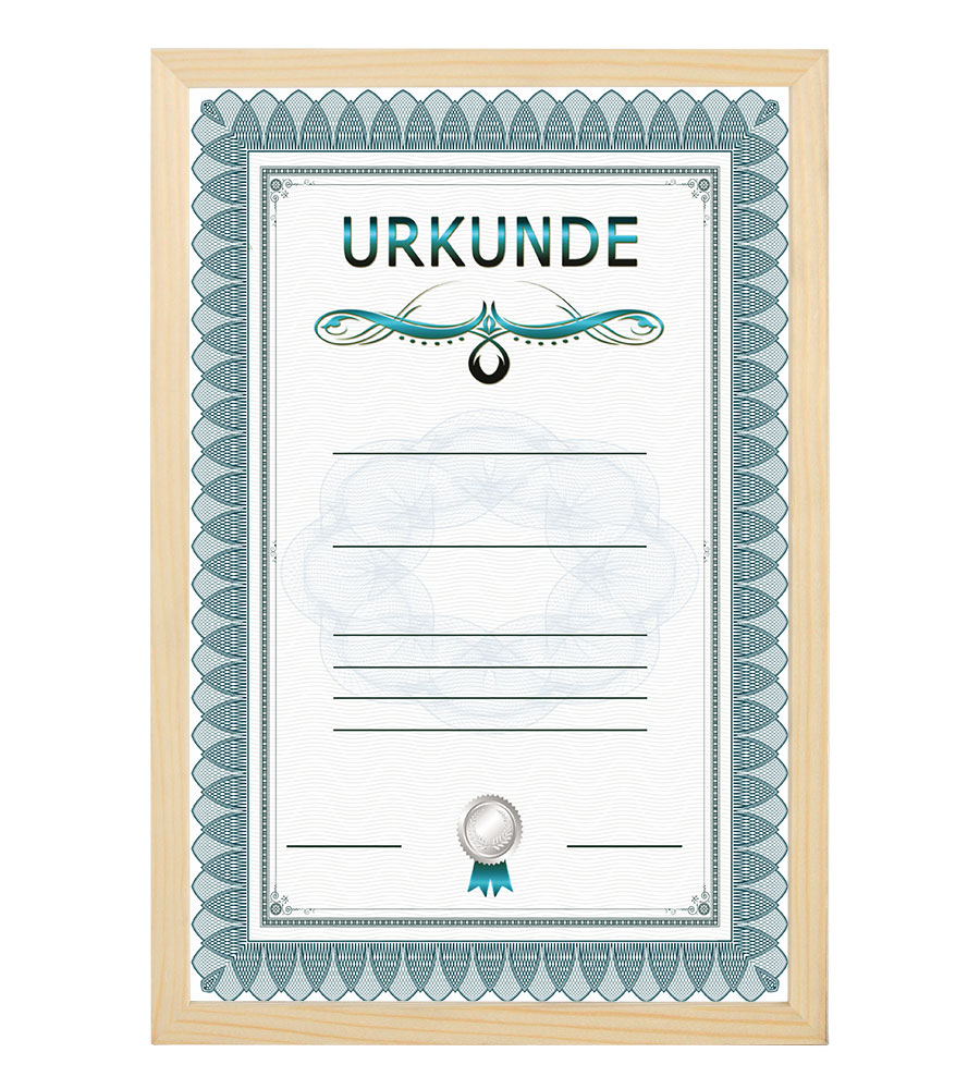 Holz Dokument Bilderrahmen Urkunde Diplom Foto Rahmen Plexi S111 Poster - Farbe: Natur | Format: 21x29,7 A4
