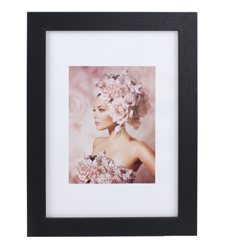 Pack Set Holz Bilderrahmen Foto Plexi Rahmen Acryl Collage Wanddeko Poster S215 - Farbe: Schwarz | Format: 21x29,7 DIN A4 | Pack: 5