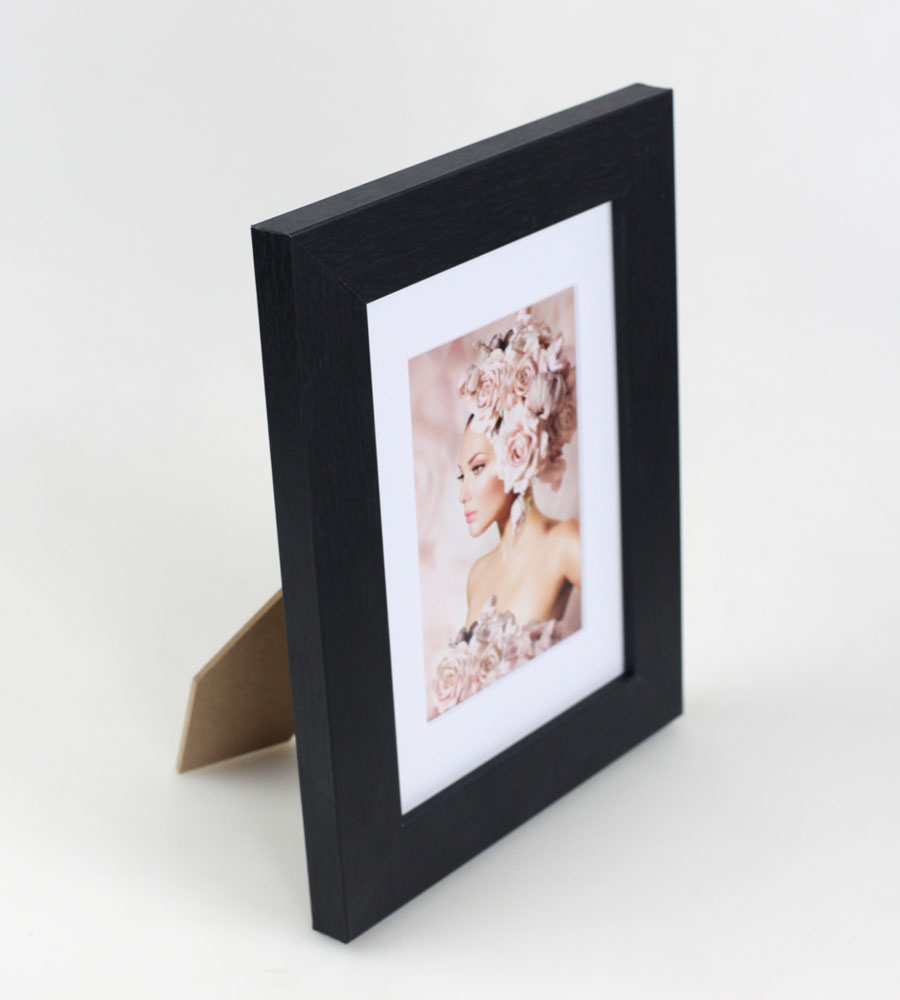 Bilderrahmen Holz Rahmen Plexi Acryl Collage Wanddeko Poster quadratisch S215 - Farbe: Schwarz | Format: 13x18