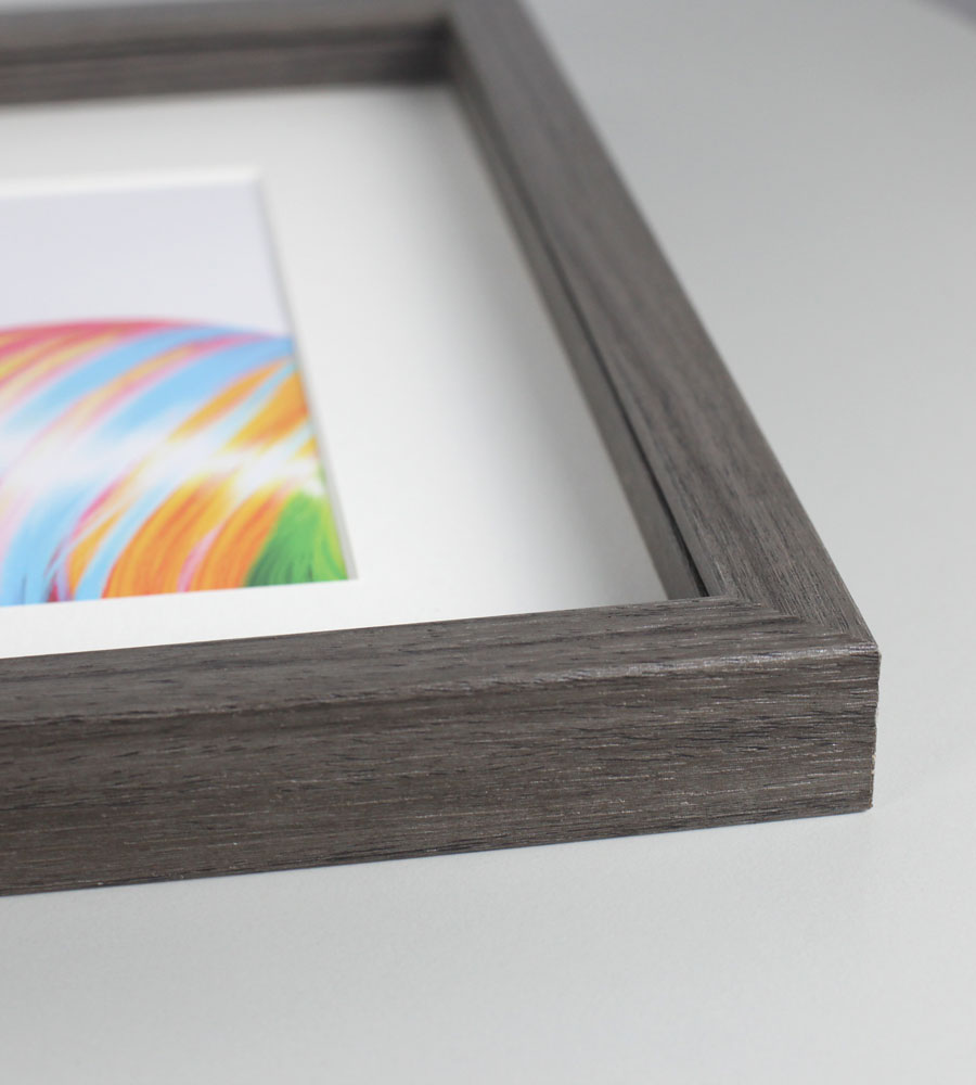 3D Objektrahmen Bilderrahmen mit Passepartout & gehärtetem Glas Holz MDF Rahmen Foto Poster - Farbe: Nuss | Format: 40x50