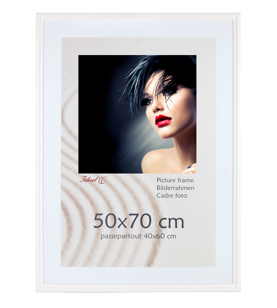 Artos Holz Bilderrahmen Acrylglas Plexi Lifestyle Foto Rahmen Collage Wanddeko Poster - Farbe: Weiß | Format: 50x70