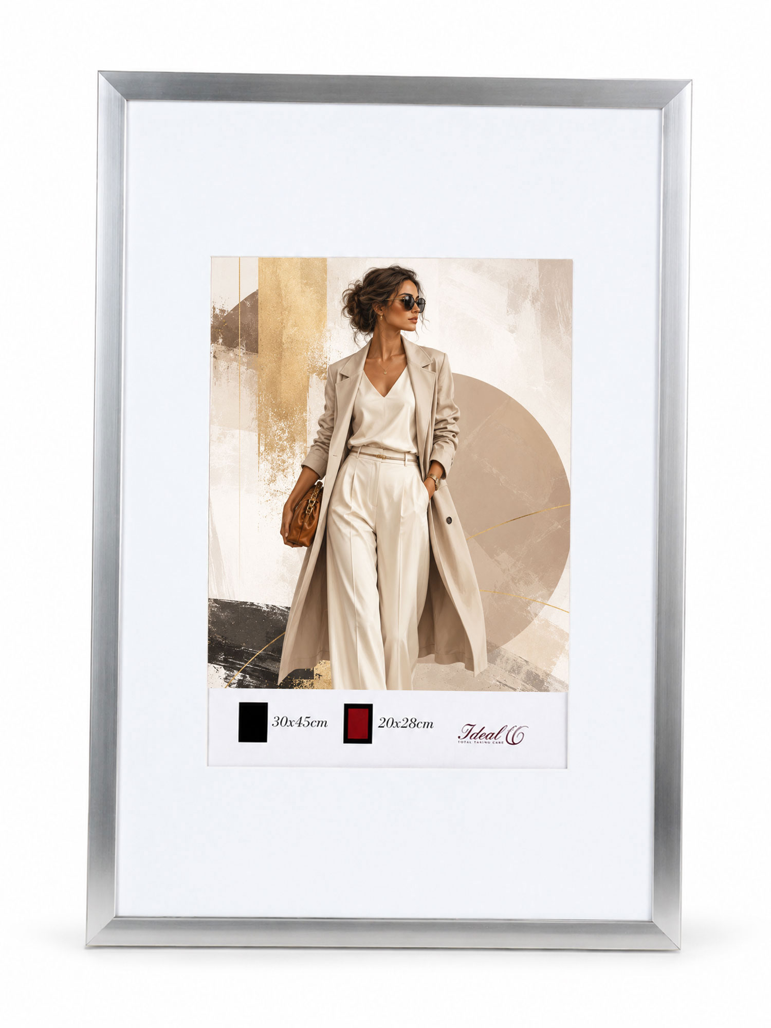 Kunststoff Bilderrahmen Modern Style mit gehärtetem Glas & Passepartout Blockprofil Collage Foto Rahmen Wanddeko für Fotowand - Farbe: Silber | Format: 30x45 | Pack: 5