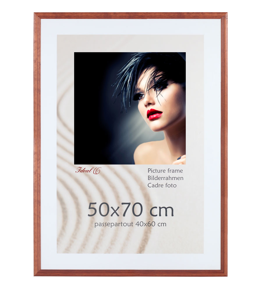 Artos Holz Bilderrahmen Acrylglas Plexi Lifestyle Foto Rahmen Collage Wanddeko Poster - Farbe: Braun | Format: 50x70