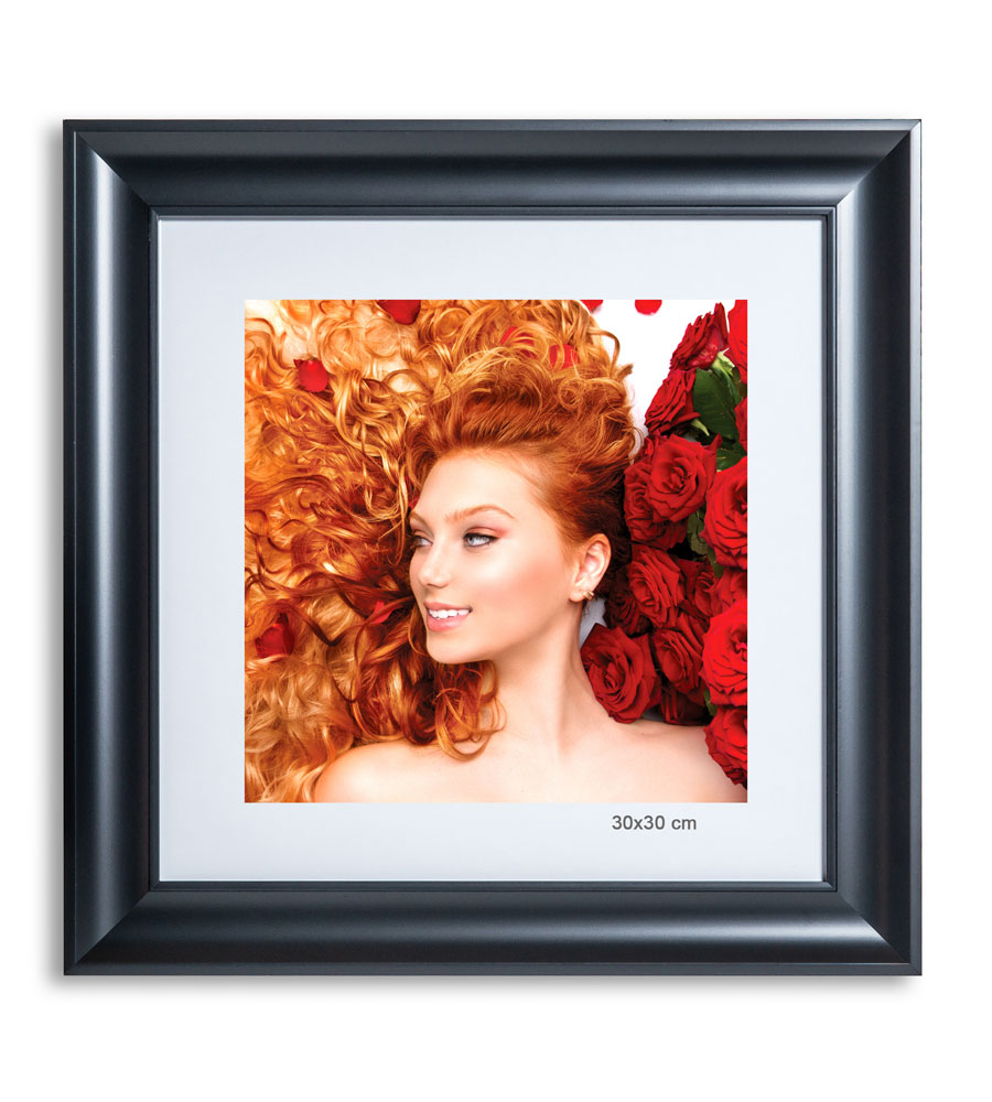 Bilderrahmen Lifestyle Foto Rahmen Collage quadratisch Wanddeko Poster 40D - Farbe: Schwarz | Format: 30x30