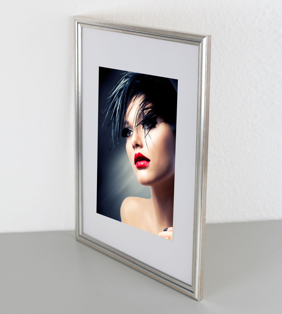 Artos Holz Bilderrahmen Acrylglas Plexi Lifestyle Foto Rahmen Collage Wanddeko Poster - Farbe: Silber | Format: 30x45