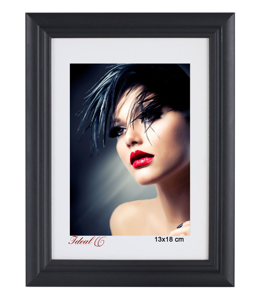 Artos Holz Bilderrahmen Acrylglas Plexi Lifestyle Foto Rahmen Collage Wanddeko Poster - Farbe: Schwarz | Format: 13x18