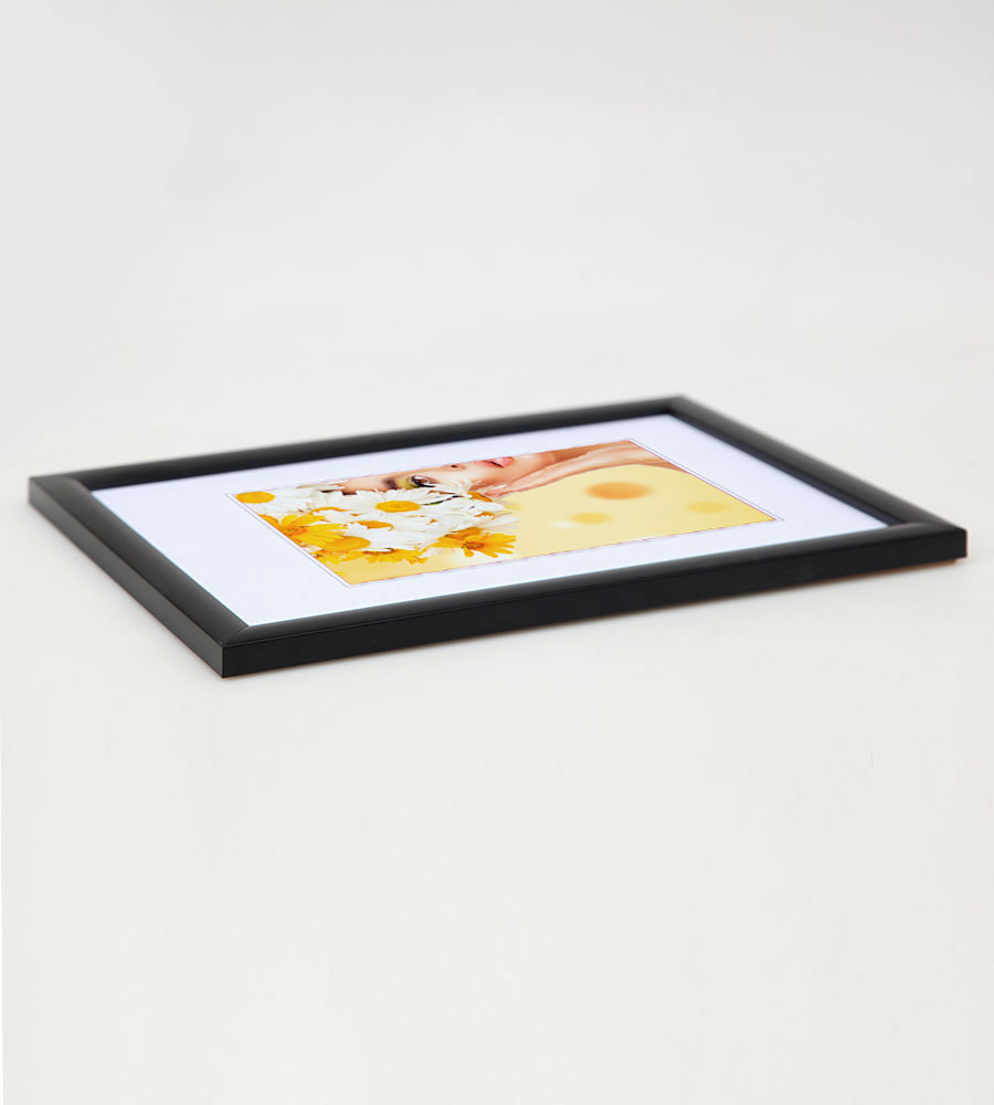 Kunststoffrahmen mit Klarglas Bilderrahmen PS-1 Frame Foto Collage Portraitrahmen Glasscheibe - Farbe: Schwarz | Format: 30x40