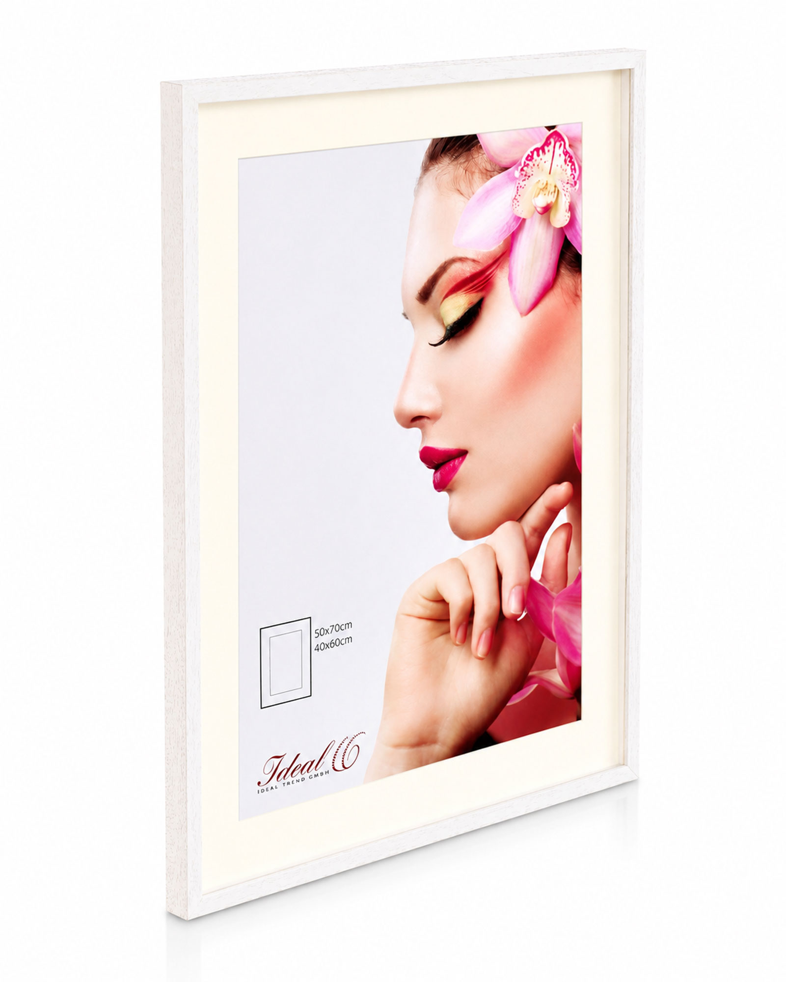 3D Objektrahmen Holz Bilderrahmen Wanddeko Collage Poster Shirt Trikot Rahmen HR - Farbe: Weiß | Format: 50x70