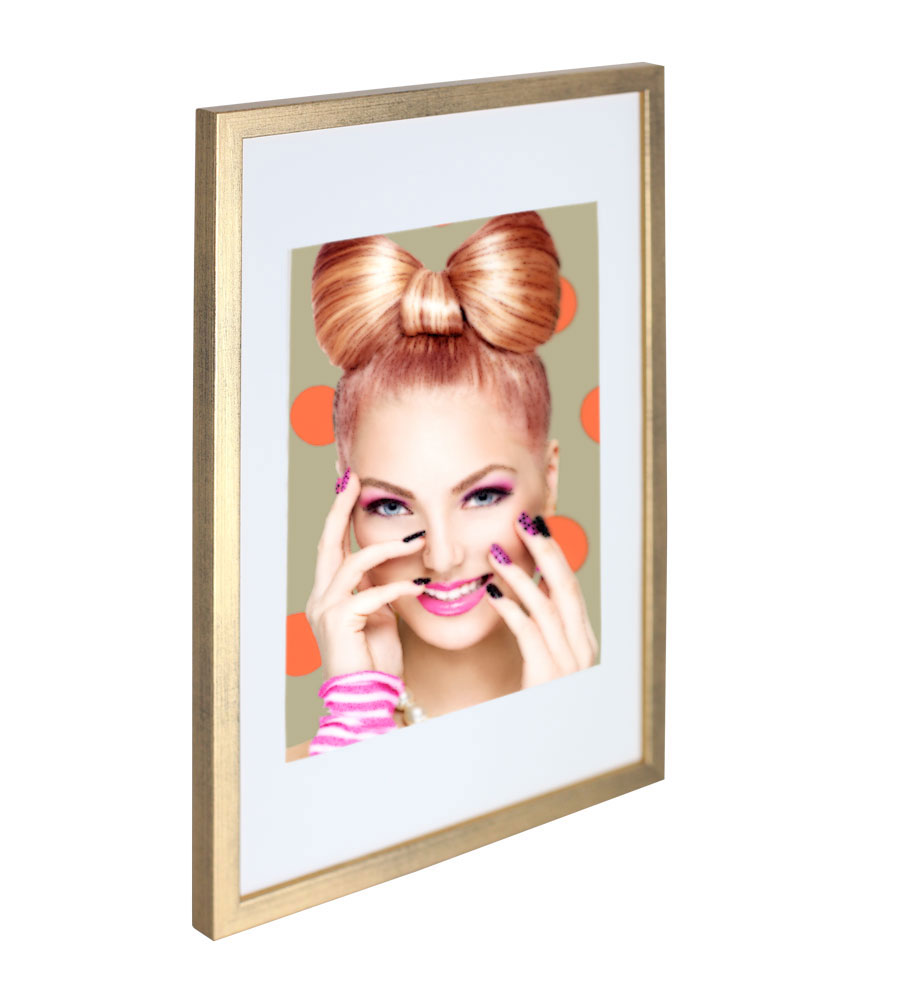 Bilderrahmen Lifestyle Plexi Foto Rahmen Collage Wanddeko Poster S111 - Farbe: Gold | Format: 20x30