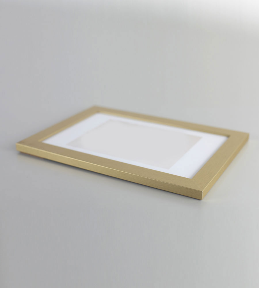 Bilderrahmen Holz Rahmen Plexi Acryl Collage Wanddeko Poster quadratisch S215 - Farbe: Gold | Format: 50x50
