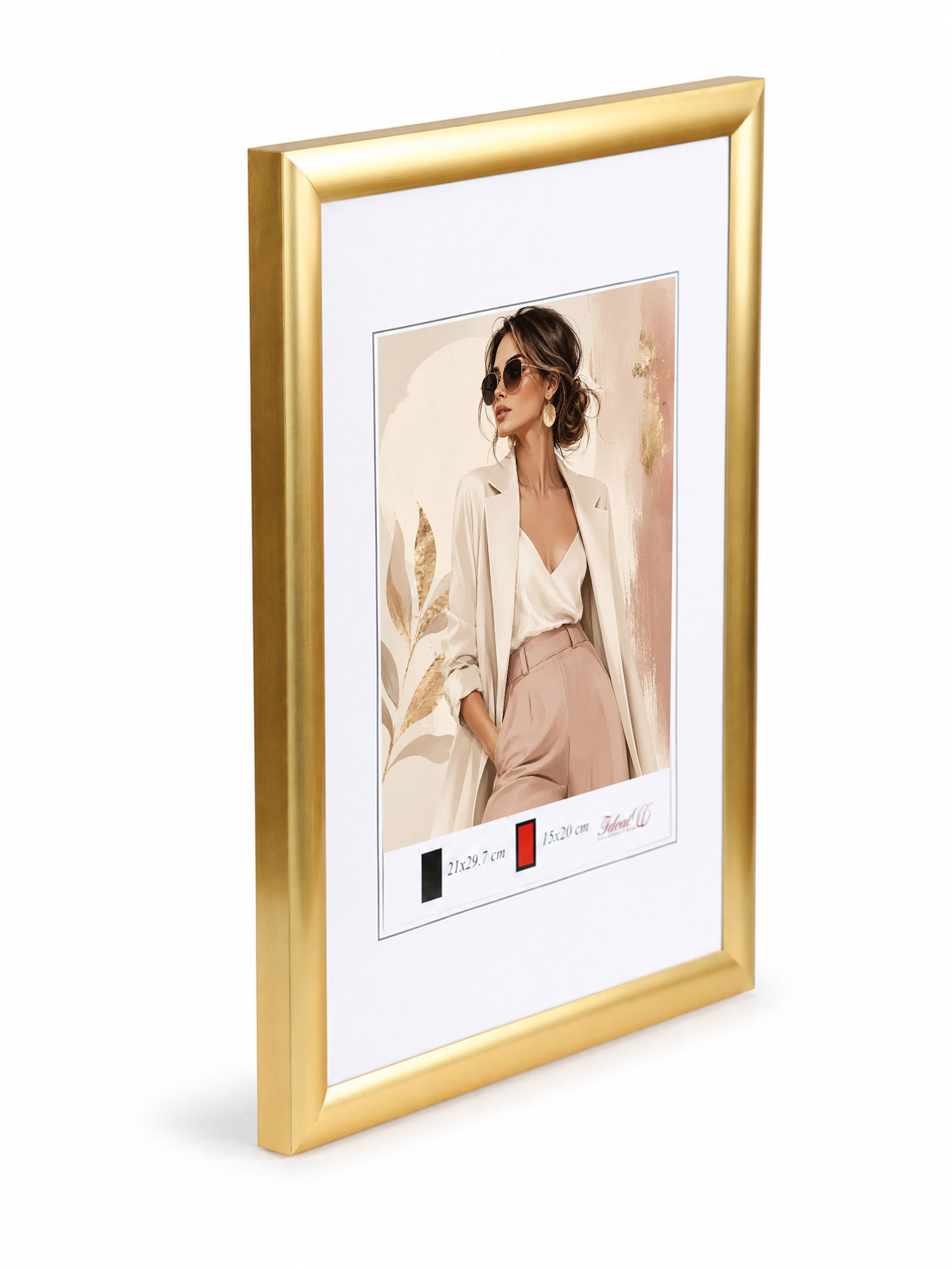 Moderner Bilderrahmen mit echtem Glas für wertvolle Erinnerungen Bilder Foto Rahmen mit abgerundetem Profil - Farbe: Gold | Format: 30x40