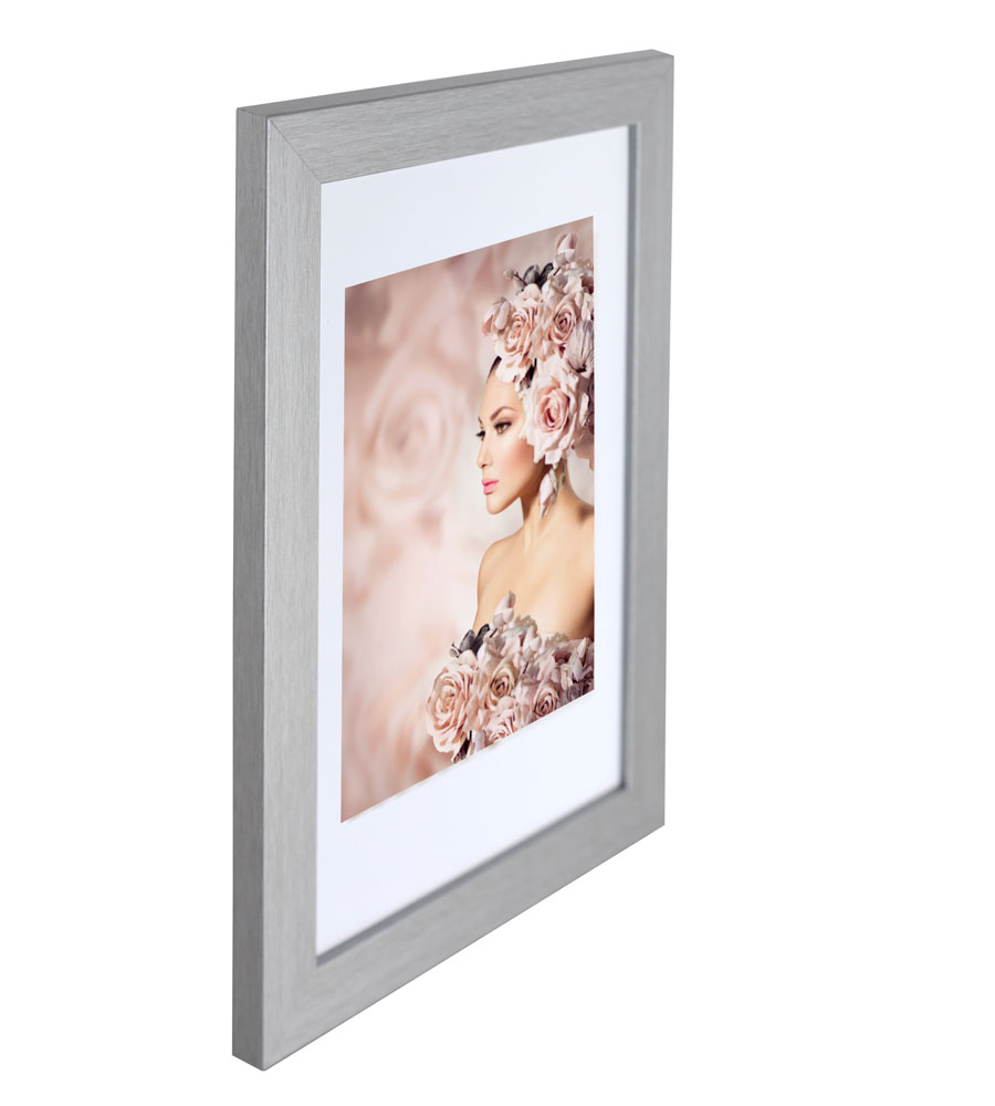 3er Pack Holz Bilderrahmen Foto Plexi Rahmen Acryl Collage Wanddeko Poster S215 - Pack: 3er | Farbe: Silber | Format: 10x15