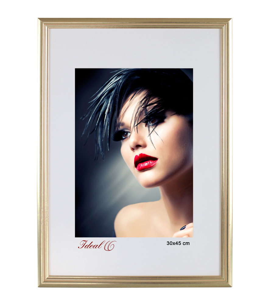 Artos Holz Bilderrahmen Acrylglas Plexi Lifestyle Foto Rahmen Collage Wanddeko Poster - Farbe: Gold | Format: 30x45