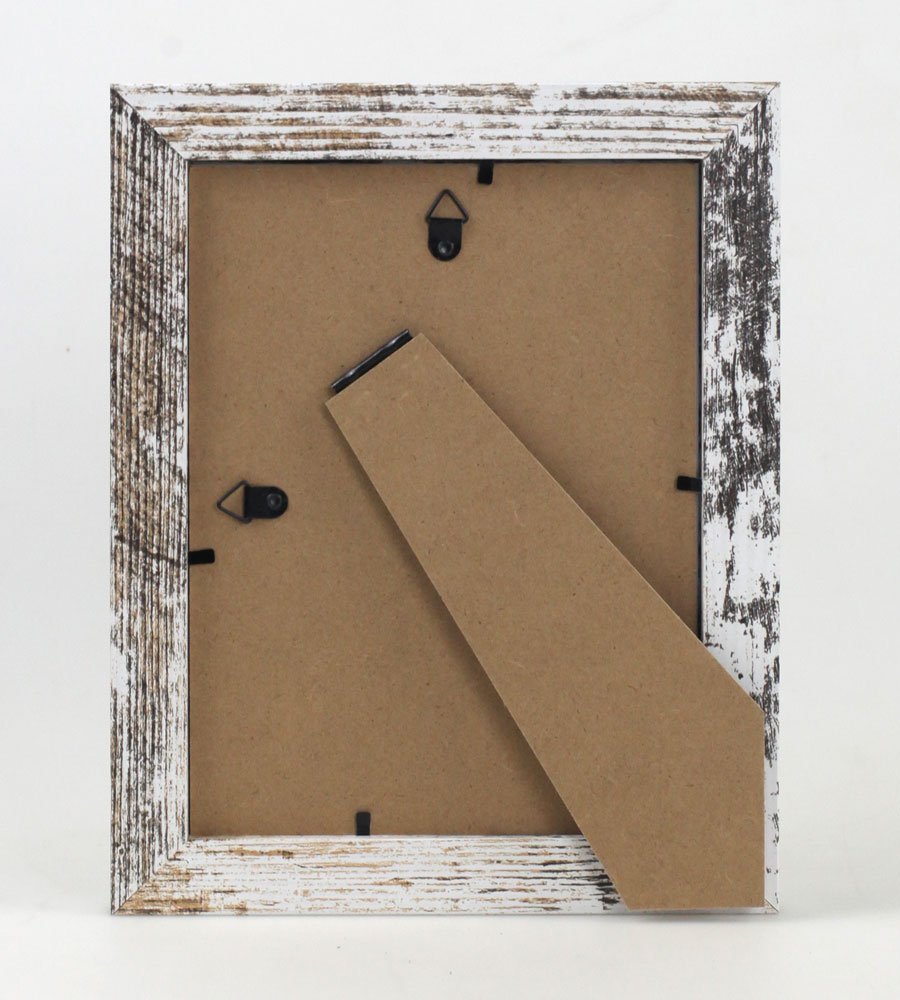 Bilderrahmen Holz Rahmen Plexi Acryl Collage Wanddeko Poster quadratisch S215 - Farbe: Shabby-Weiß | Format: 15x20