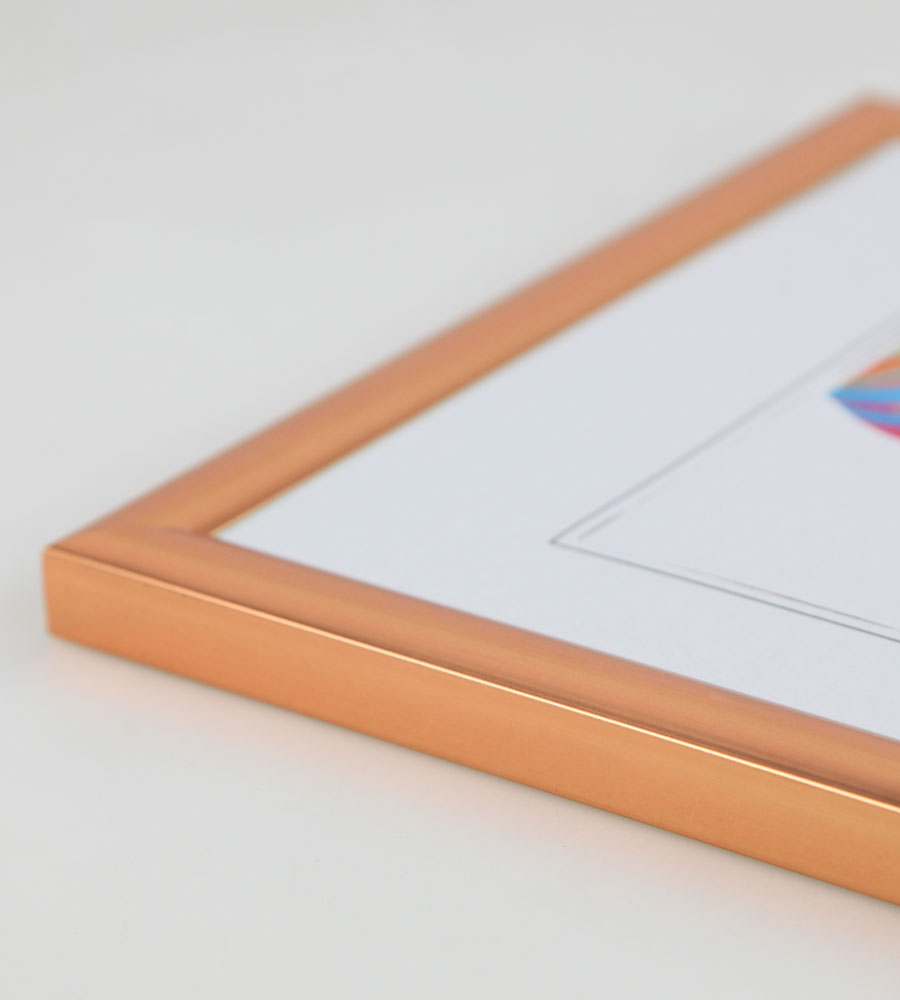 Moderner Bilderrahmen mit echtem Glas für wertvolle Erinnerungen Bilder Foto Rahmen mit abgerundetem Profil - Farbe: Rose Gold | Format: 50x70