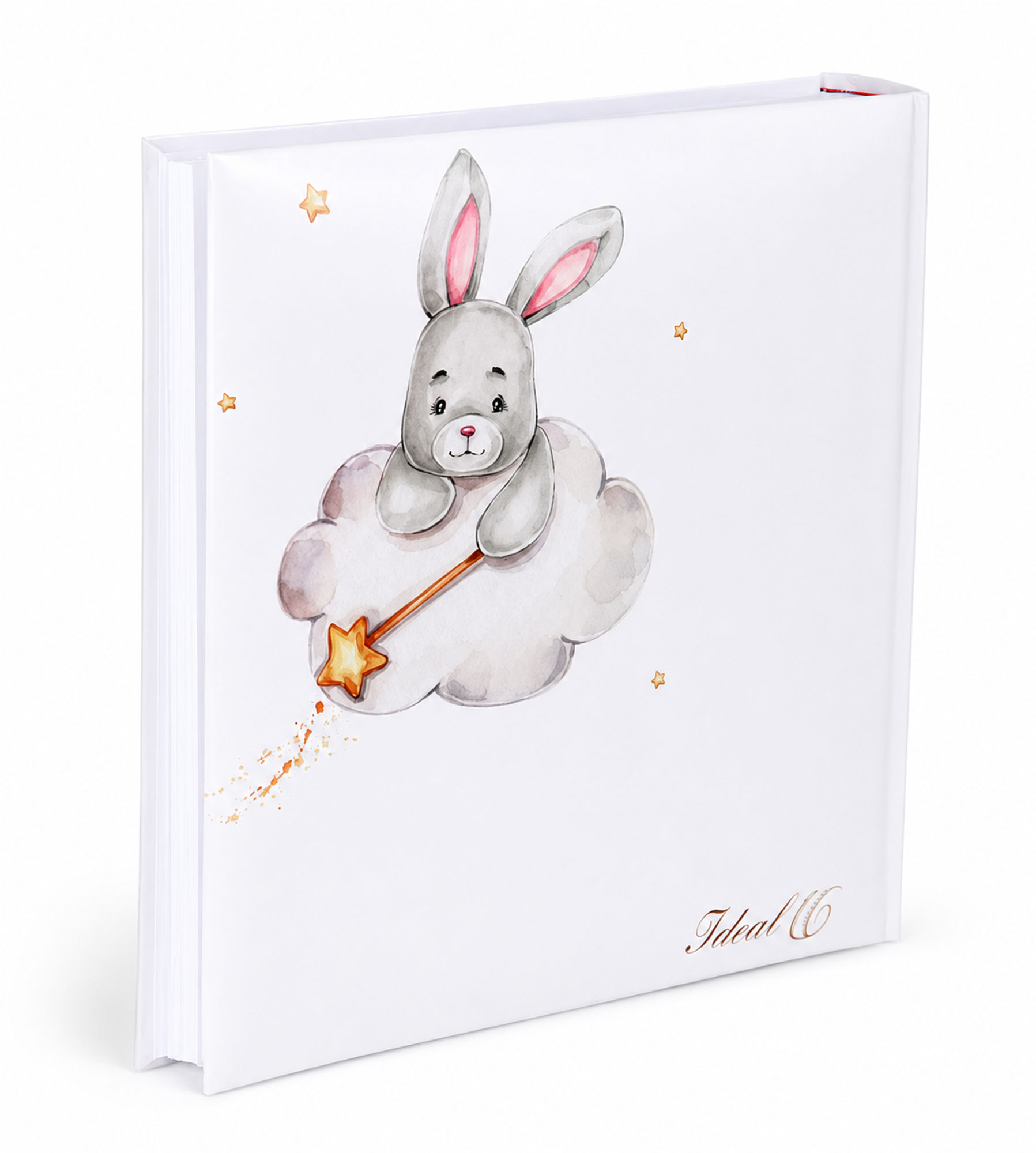 Cat & Bears Fotoalbum 30x30 cm 100 weiße Seiten Baby Kinder Foto Album Fotobuch - Farbe: Elefant & Moon