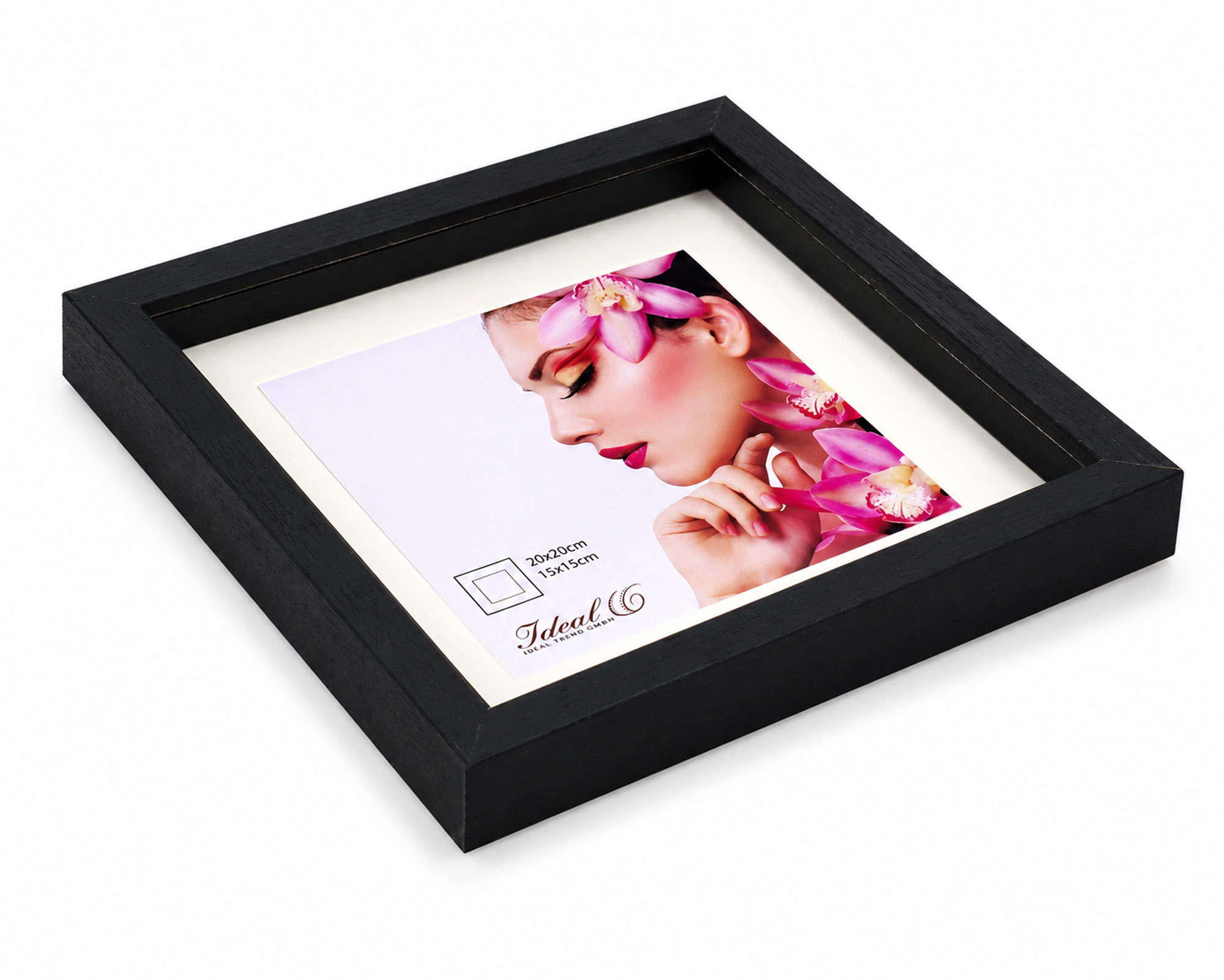 3D Objektrahmen Holz Bilderrahmen Wanddeko Collage Poster Shirt Trikot Rahmen HR - Farbe: Schwarz | Format: 20x20