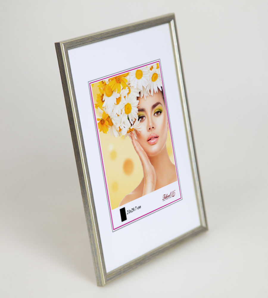 EKO Holz Bilderrahmen Foto Rahmen Holzrahmen Wanddeko Collage Poster S236 - Farbe: Silber | Format: 20x30