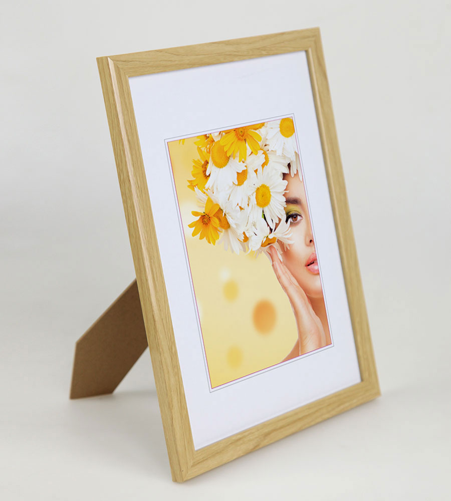 Kunststoffrahmen mit Klarglas Bilderrahmen PS-1 Frame Foto Collage Portraitrahmen Glasscheibe - Farbe: Natur | Format: 15x20