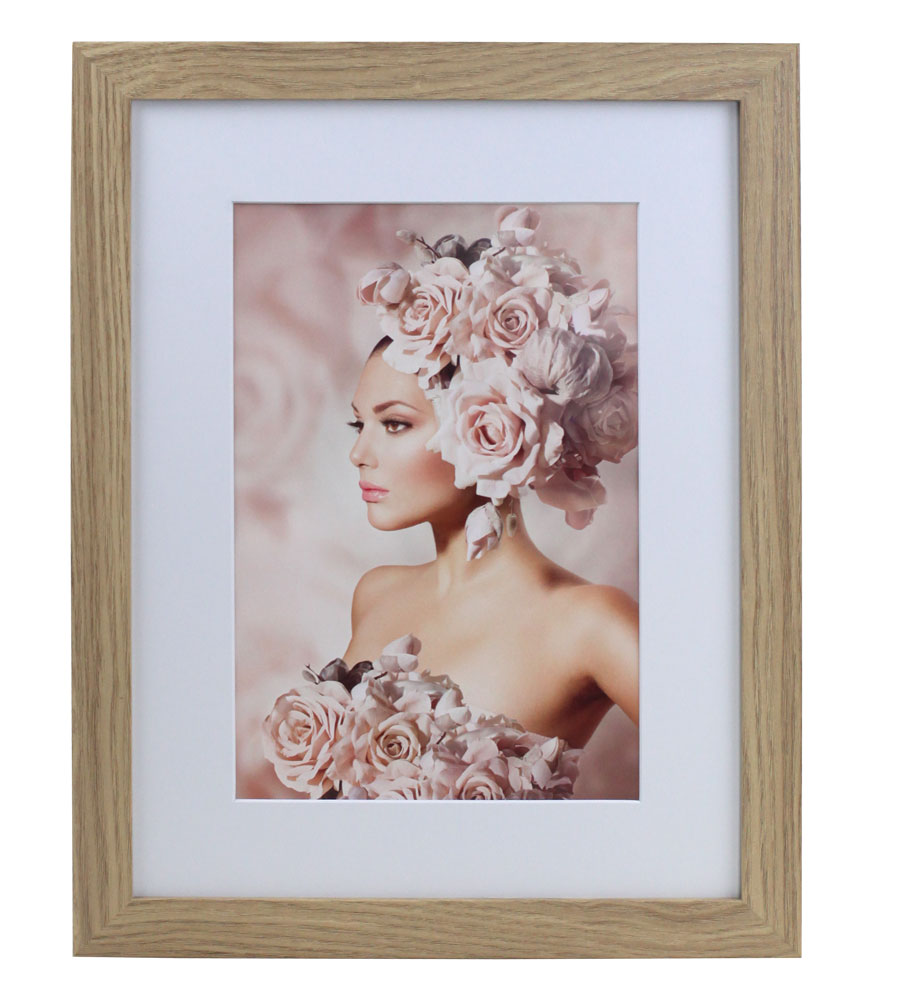 Bilderrahmen Holz Rahmen Plexi Acryl Collage Wanddeko Poster quadratisch S215 - Farbe: Natur | Format: 30x45