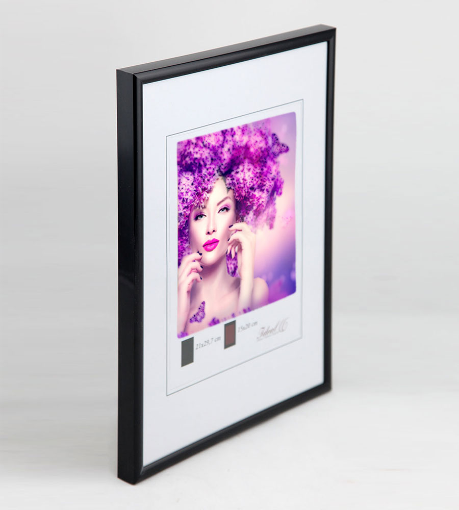 New Lifestyle Kunststoff Bilderrahmen Kunststoffrahmen Bildhalter Bildträger - Farbe: Schwarz | Format: 21x29,7 (DIN A4)