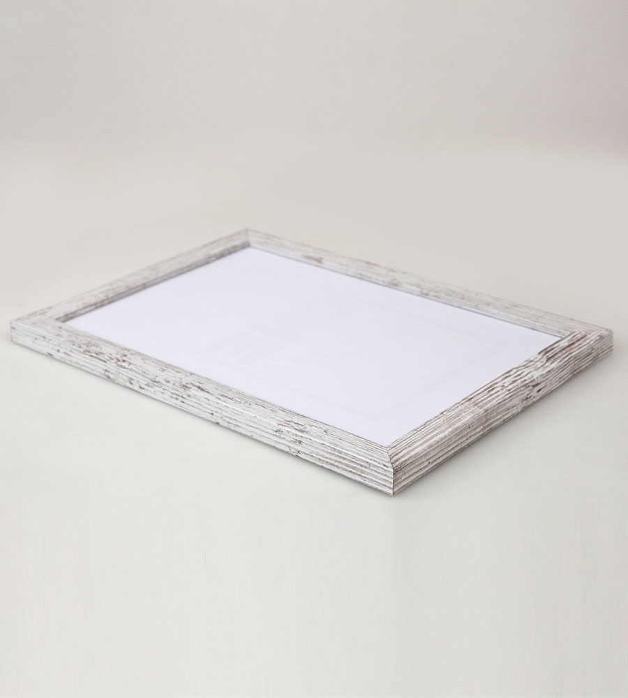 Bilderrahmen Hekla Holzrahmen Posterrahmen Picture Frame Collage Poster Foto Rahmen - Farbe: Shabby Weiß | Format: 29,7x42 A3