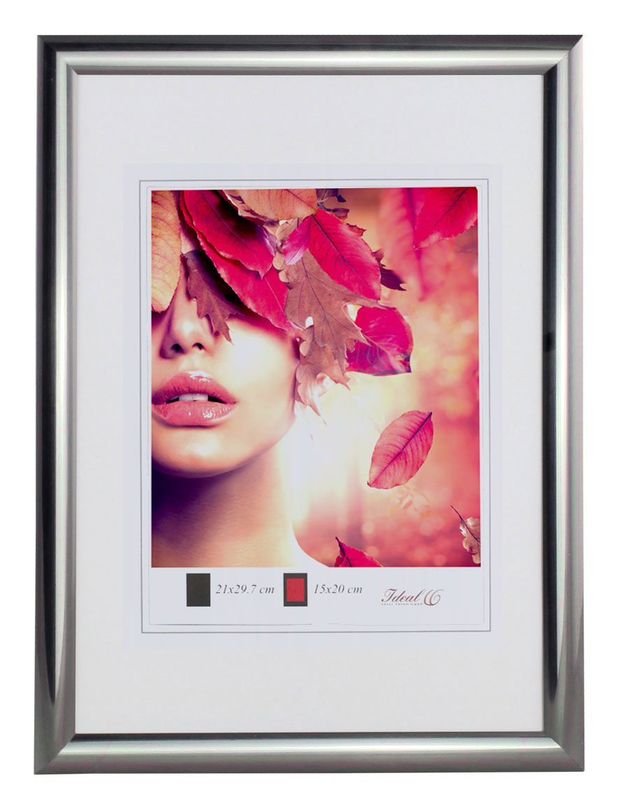Moderner Bilderrahmen mit echtem Glas für wertvolle Erinnerungen Bilder Foto Rahmen mit abgerundetem Profil - Farbe: Stahl | Format: 30x40