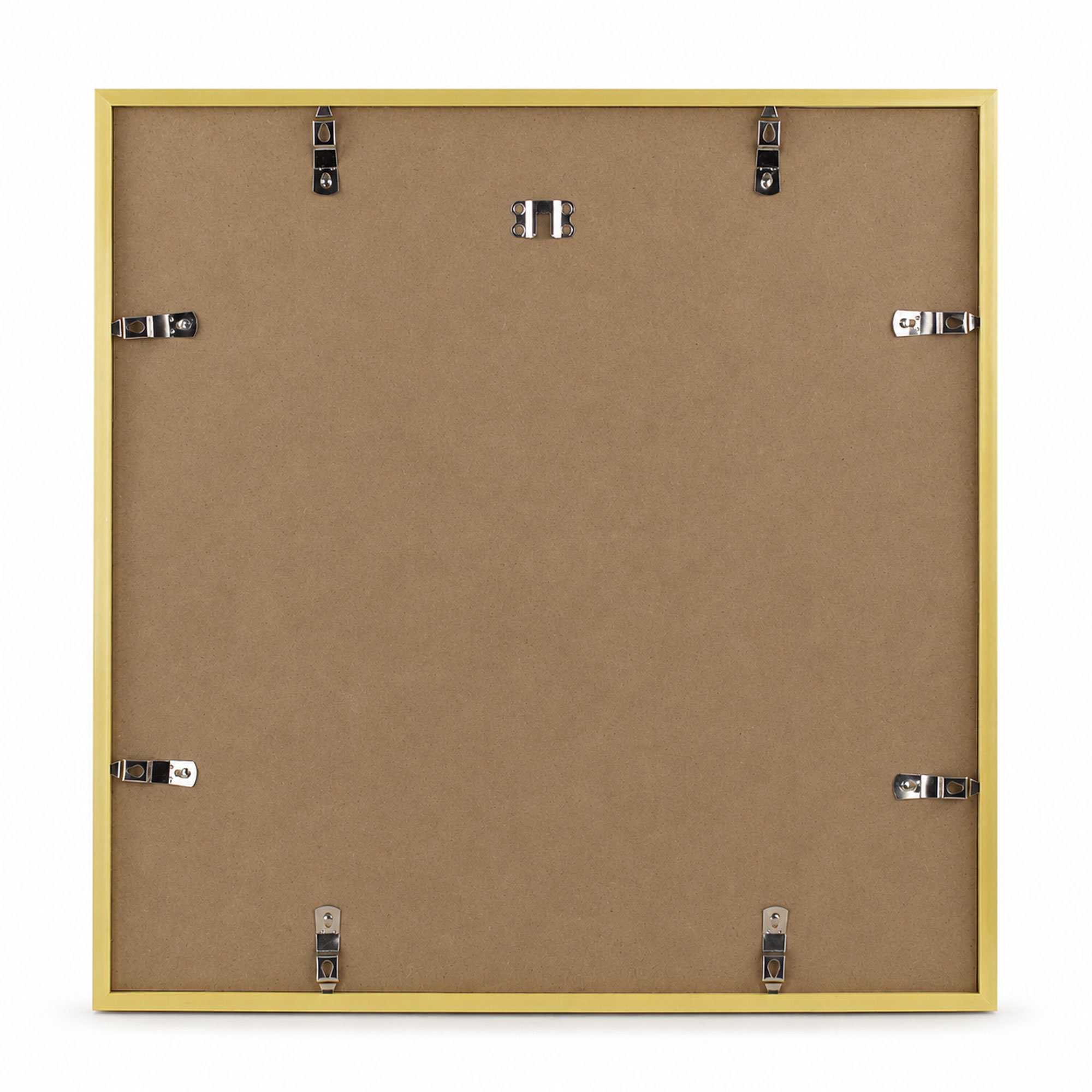 Kunststoff Bilderrahmen Modern Style mit gehärtetem Glas & Passepartout Blockprofil Collage Foto Rahmen Wanddeko für Fotowand - Farbe: Gold | Format: 50x50 | Pack: 5