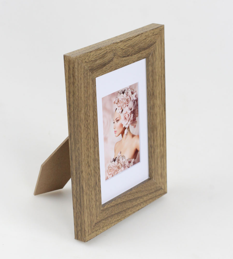 Bilderrahmen Holz Rahmen Plexi Acryl Collage Wanddeko Poster quadratisch S215 - Farbe: Eiche | Format: 10x15