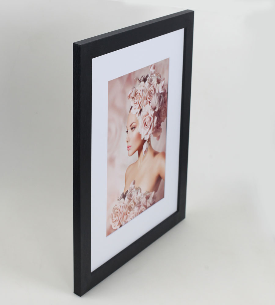 Bilderrahmen Holz Rahmen Plexi Acryl Collage Wanddeko Poster quadratisch S215 - Farbe: Schwarz | Format: 29,7x42 A3
