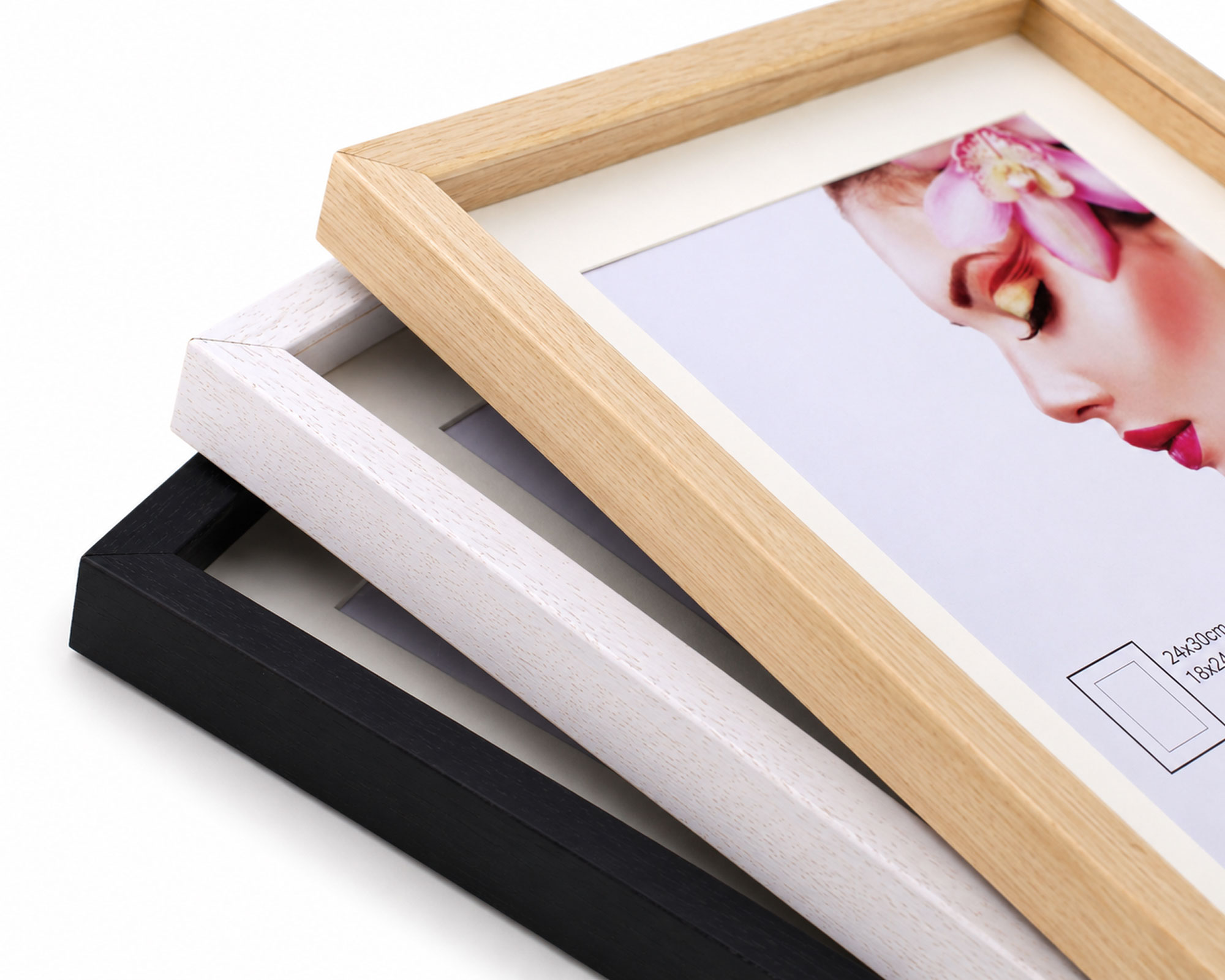 3D Objektrahmen Holz Bilderrahmen Wanddeko Collage Poster Shirt Trikot Rahmen HR - Farbe: Schwarz | Format: 40x50