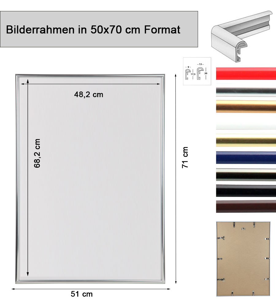 New Lifestyle Set Bilderrahmen Wanddeko Collage Poster Rahmen 2er 3er 5er Pack - Pack: 3er | Farbe: Silber | Format: 50x70