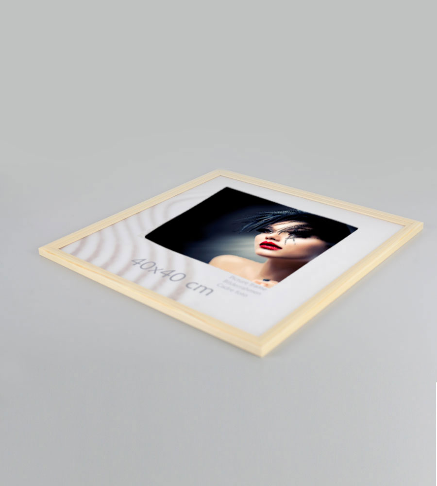 Artos Holz Bilderrahmen Acrylglas Plexi Lifestyle Foto Rahmen Collage Wanddeko Poster - Farbe: Natur | Format: 40x40
