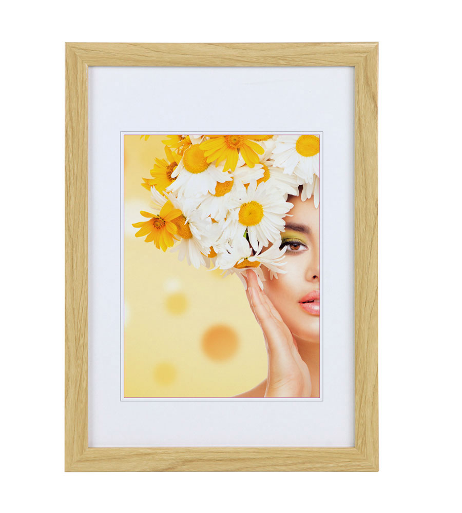 Kunststoffrahmen mit Klarglas Bilderrahmen PS-1 Frame Foto Collage Portraitrahmen Glasscheibe - Farbe: Natur | Format: 15x20
